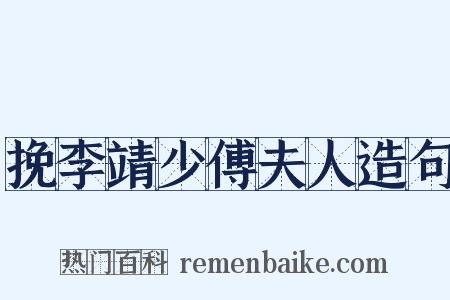 挽李靖少傅夫人造句是什么意思的图片